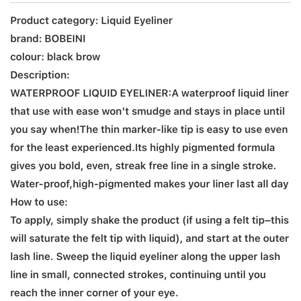 🆕BOBEINI: Waterproof Black Liquid Eye Liner